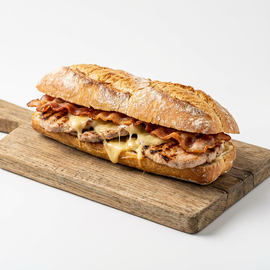 Bocata Lomo, Queso y Bacon